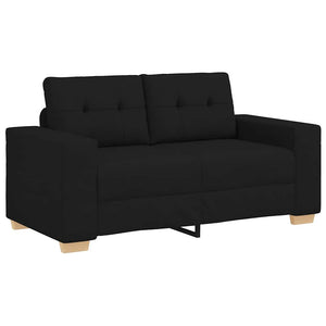 2-teiliges Sofa-Set Schwarz mit Kissen