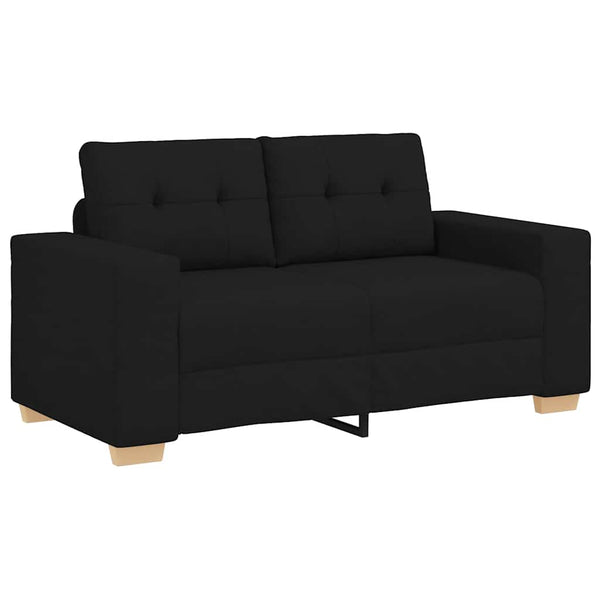 2-teiliges Sofa-Set Schwarz mit Kissen