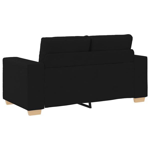 2-teiliges Sofa-Set Schwarz mit Kissen