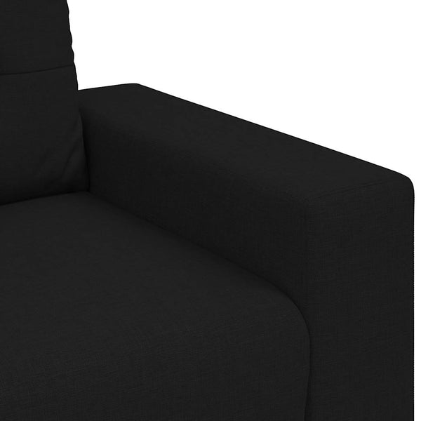 2-teiliges Sofa-Set Schwarz mit Kissen