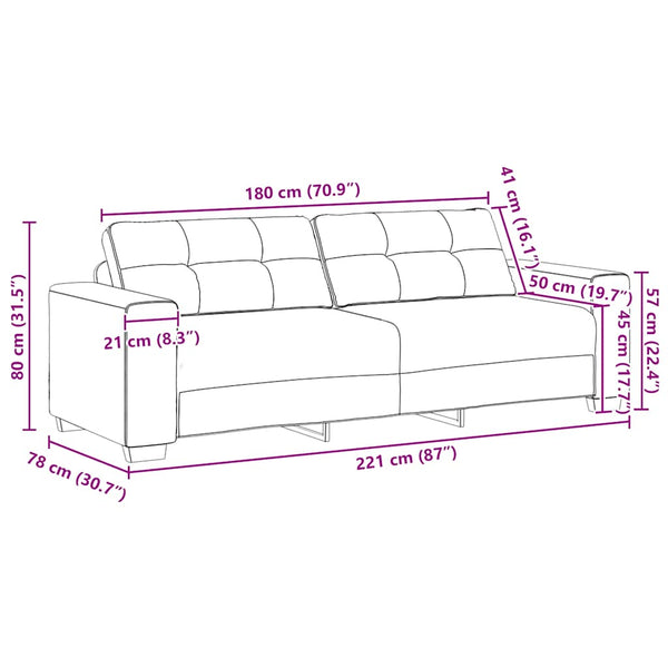 2-teiliges Sofa-Set Schwarz mit Kissen