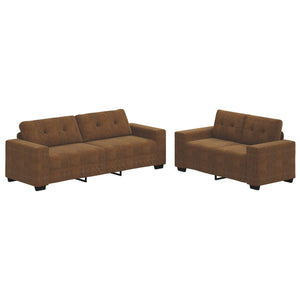 2-tlg. Sofa Set Braun Kunstleder