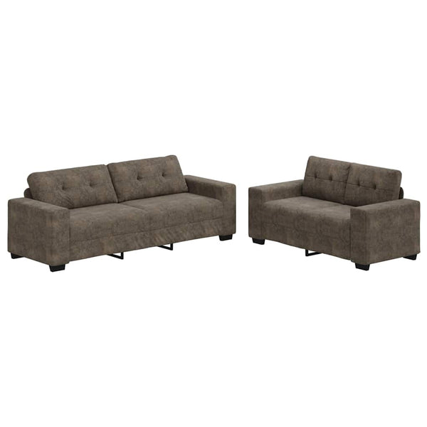 Dunkelgraues Kunstleder Sofa, 2-teilig