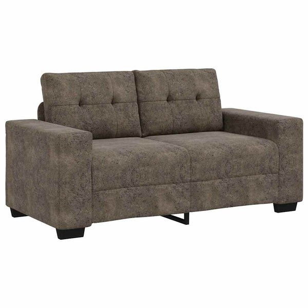 Dunkelgraues Kunstleder Sofa, 2-teilig