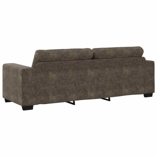 Dunkelgraues Kunstleder Sofa, 2-teilig