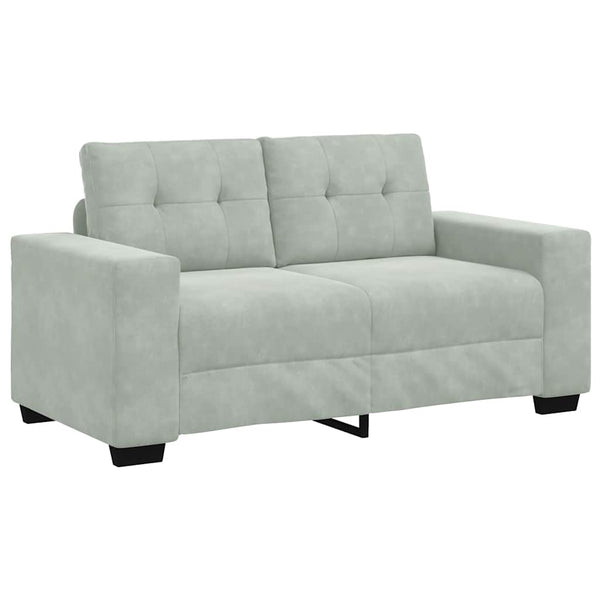 2-teiliges hellgraues Samt-Sofa-Set
