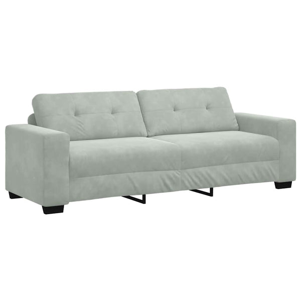 2-teiliges hellgraues Samt-Sofa-Set
