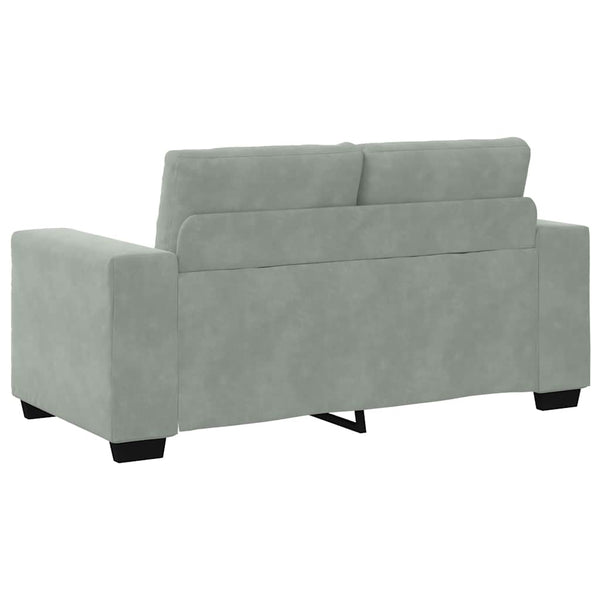 2-teiliges hellgraues Samt-Sofa-Set
