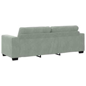 2-teiliges hellgraues Samt-Sofa-Set