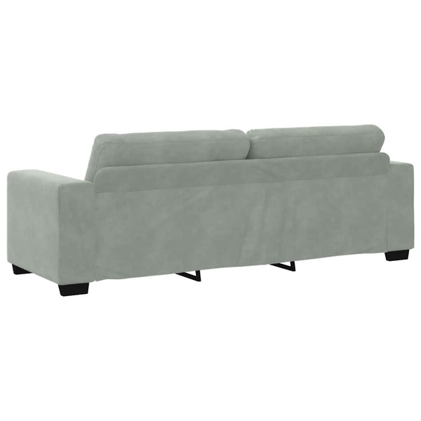 2-teiliges hellgraues Samt-Sofa-Set