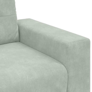 2-teiliges hellgraues Samt-Sofa-Set