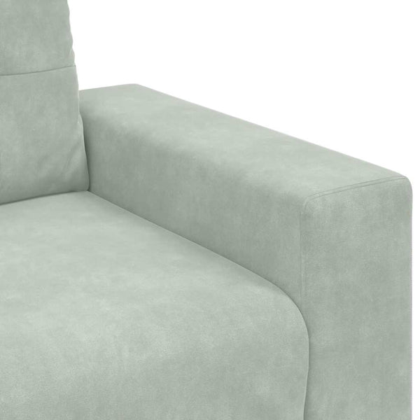 2-teiliges hellgraues Samt-Sofa-Set