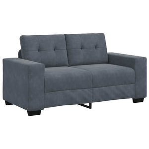 2-teiliges dunkelgraues Samt-Sofa-Set