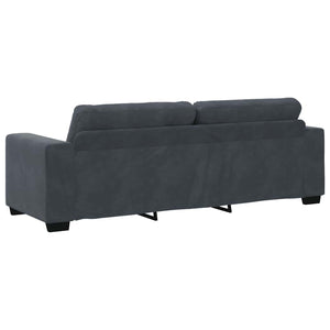 2-teiliges dunkelgraues Samt-Sofa-Set