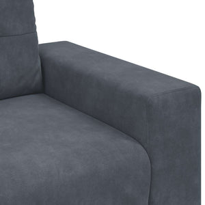 2-teiliges dunkelgraues Samt-Sofa-Set