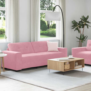 Rosa Samt Sofa Set, 2-teilig