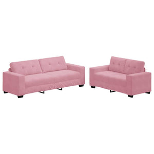 Rosa Samt Sofa Set, 2-teilig