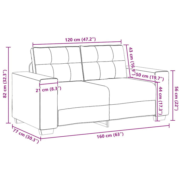2-teiliges Sofa-Set Schwarzer Samt