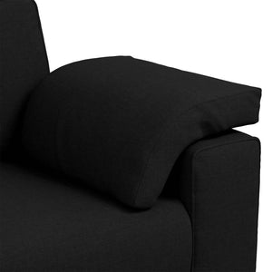 Schwarzes 2-Sitzer Stoffsofa 219 cm