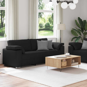 Schwarzes 2-Sitzer Stoffsofa 219 cm