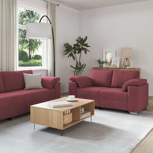 vidaXL Canapé 2 places Rouge bordeaux 219 x 80 x 82 cm Tissu