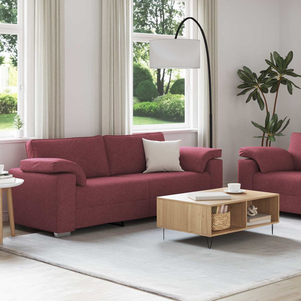 vidaXL Canapé 2 places Rouge bordeaux 219 x 80 x 82 cm Tissu