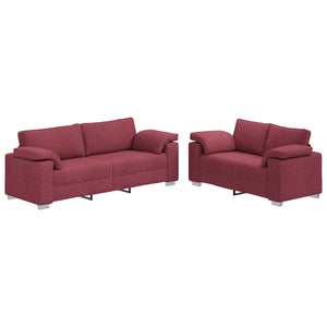 vidaXL Canapé 2 places Rouge bordeaux 219 x 80 x 82 cm Tissu