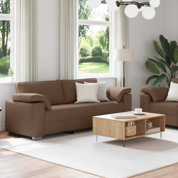 Braunes 2-Sitzer Sofa Stoff 219 cm