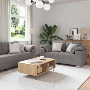 2-Sitzer Sofa Taupe Stoff 219 cm
