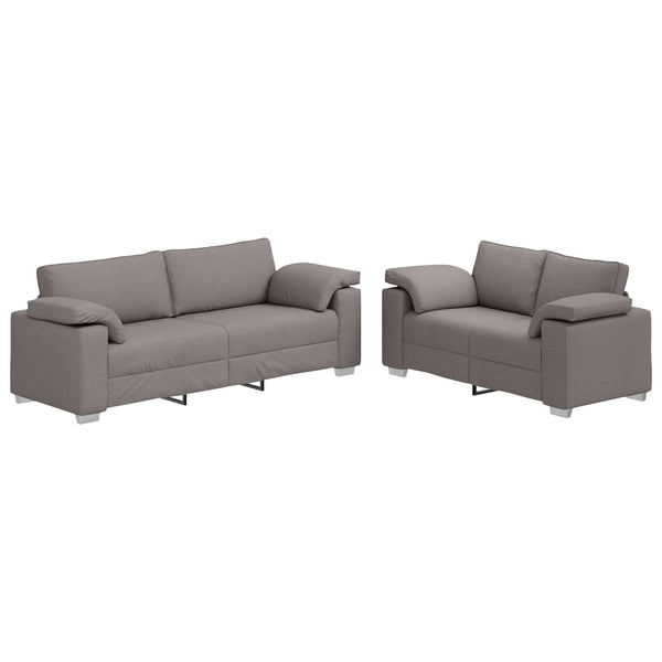 2-Sitzer Sofa Taupe Stoff 219 cm