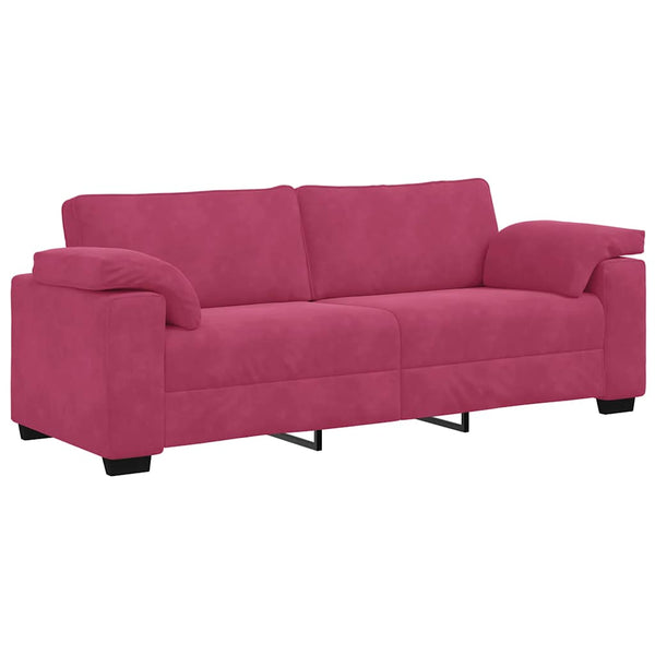 2-teiliges Samt Sofa-Set Weinrot