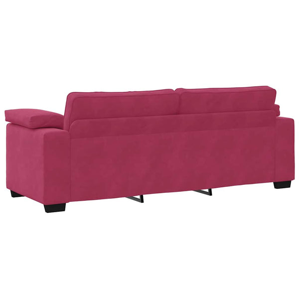 2-teiliges Samt Sofa-Set Weinrot