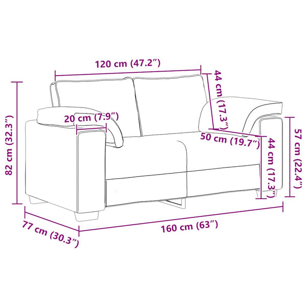 2-teiliges Samt Sofa-Set Weinrot