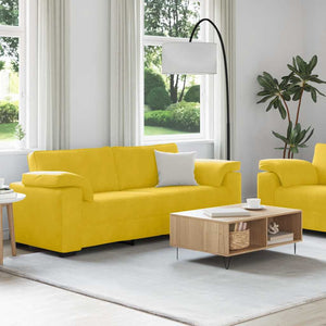 2-teiliges gelbes Samt Sofa-Set