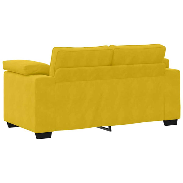 2-teiliges gelbes Samt Sofa-Set