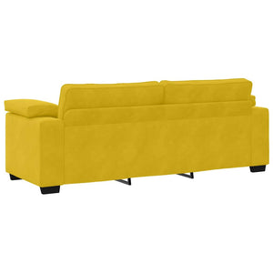 2-teiliges gelbes Samt Sofa-Set