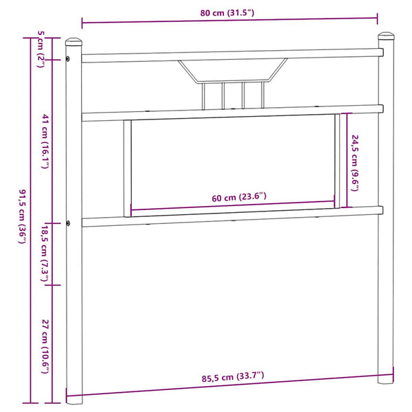 Ersatz-Kopfteil Räuchereiche 80cm