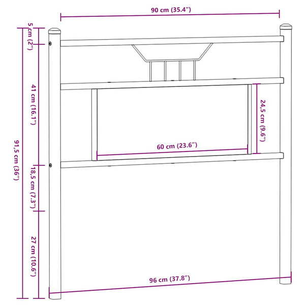 Ersatz-Kopfteil Räuchereiche 90 cm