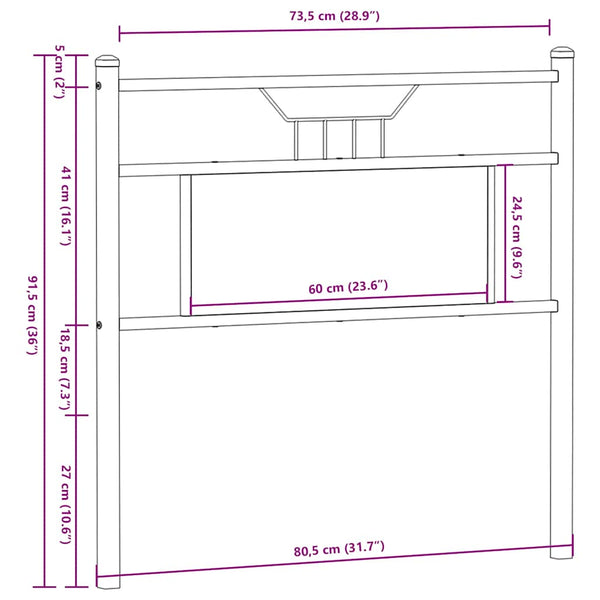 Sonoma Eiche Kopfteil 75 cm
