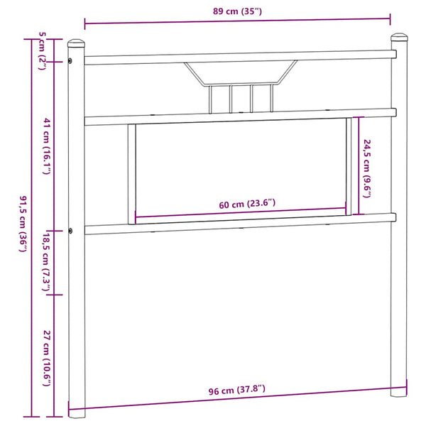 Sonoma Eiche Kopfteil 90 cm