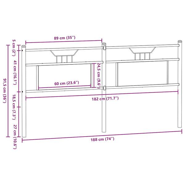 Sonoma Eiche Kopfteil 180 cm