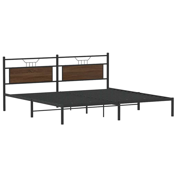 Bettgestell 193x201 cm Braun Eichen-Optik