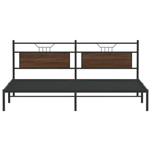 Bettgestell 193x201 cm Braun Eichen-Optik