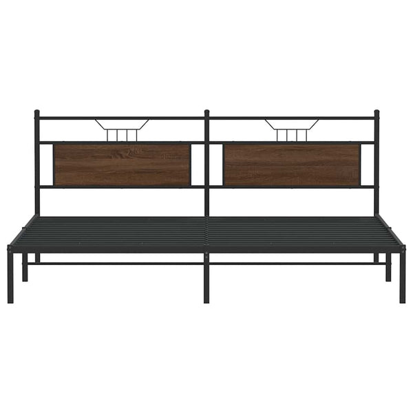 Bettgestell 193x201 cm Braun Eichen-Optik