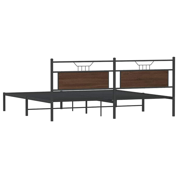 Bettgestell 193x201 cm Braun Eichen-Optik