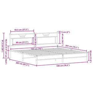 Bettgestell 193x201 cm Braun Eichen-Optik