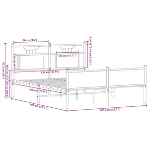 Bettgestell Sonoma Eiche 137x190 cm