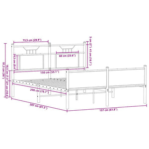 Bettgestell Sonoma Eiche 150x200 cm