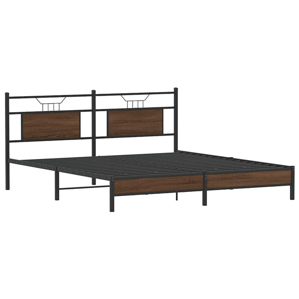 Bettgestell 183x203 cm Braun Eiche