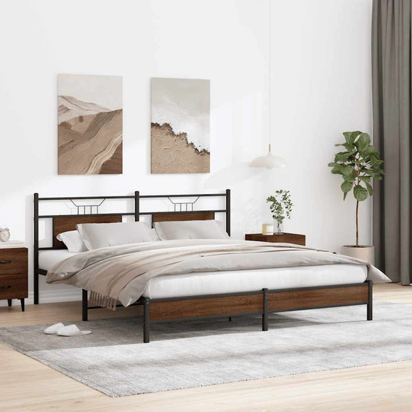 Bettgestell 183x203 cm Braun Eiche